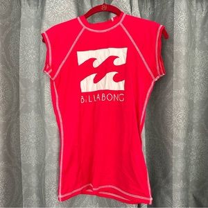 billabong rash guard surf shirt size medium hot pink NEVER WORN